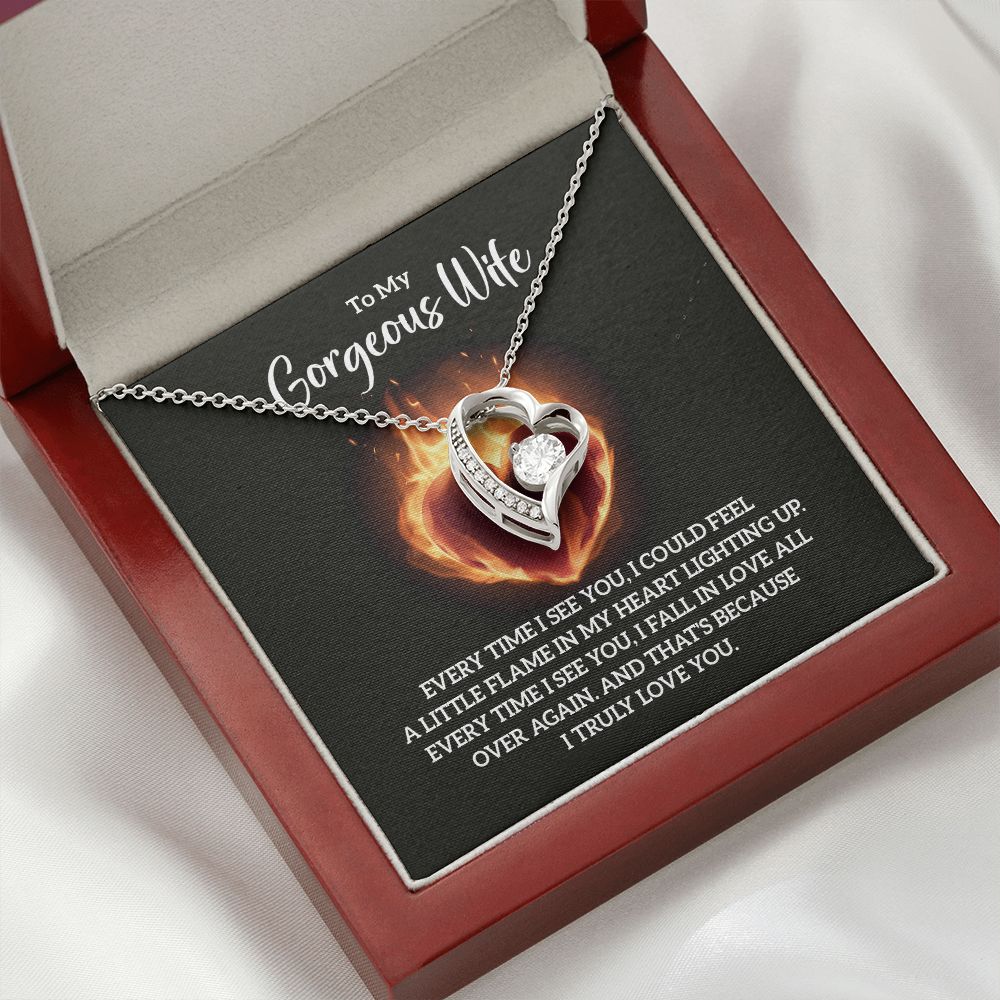 To My Wife Every Time I See You Forever Necklace w Message Card-Express Your Love Gifts