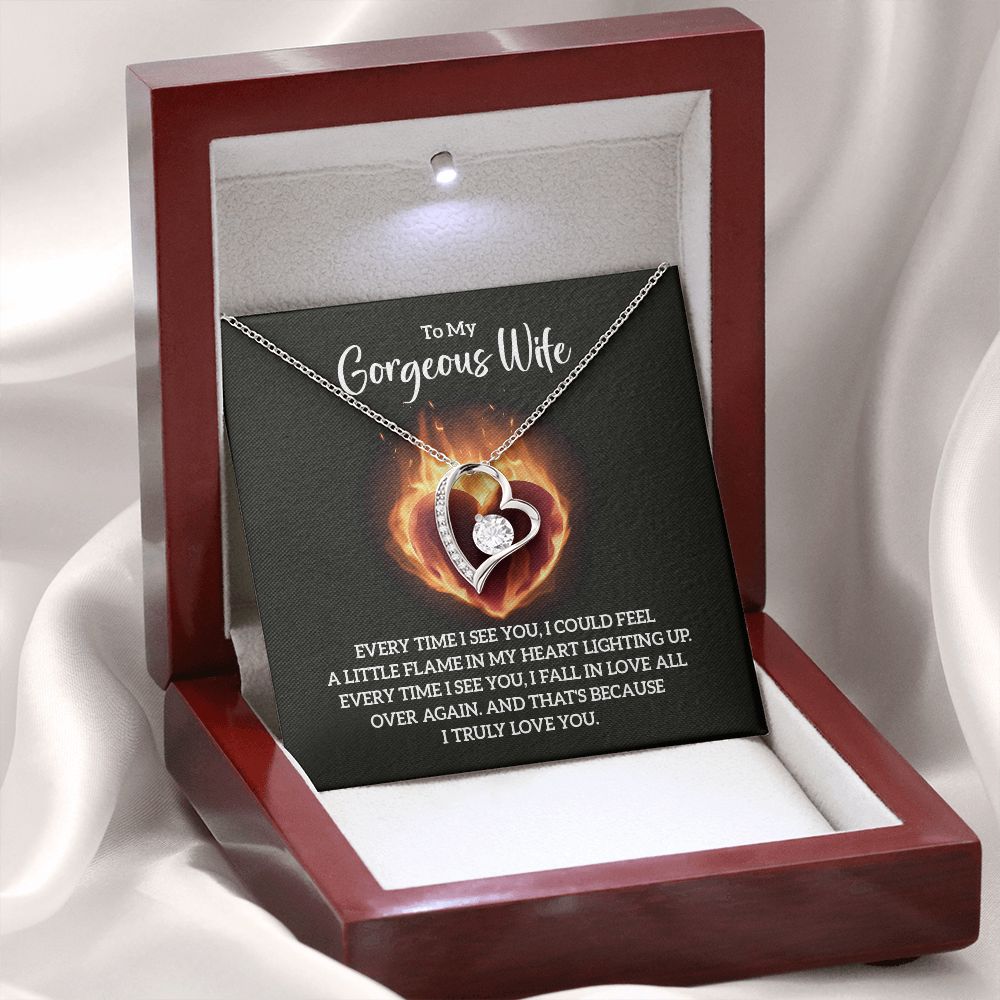 To My Wife Every Time I See You Forever Necklace w Message Card-Express Your Love Gifts