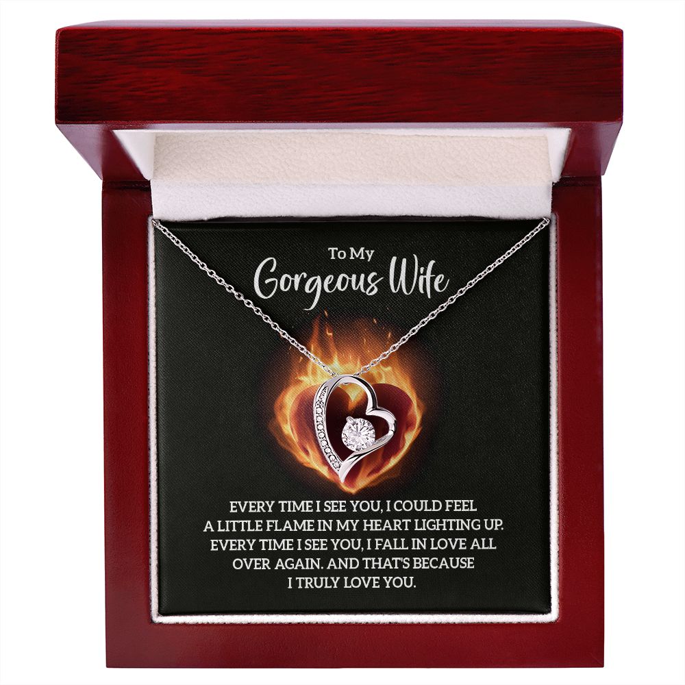 To My Wife Every Time I See You Forever Necklace w Message Card-Express Your Love Gifts