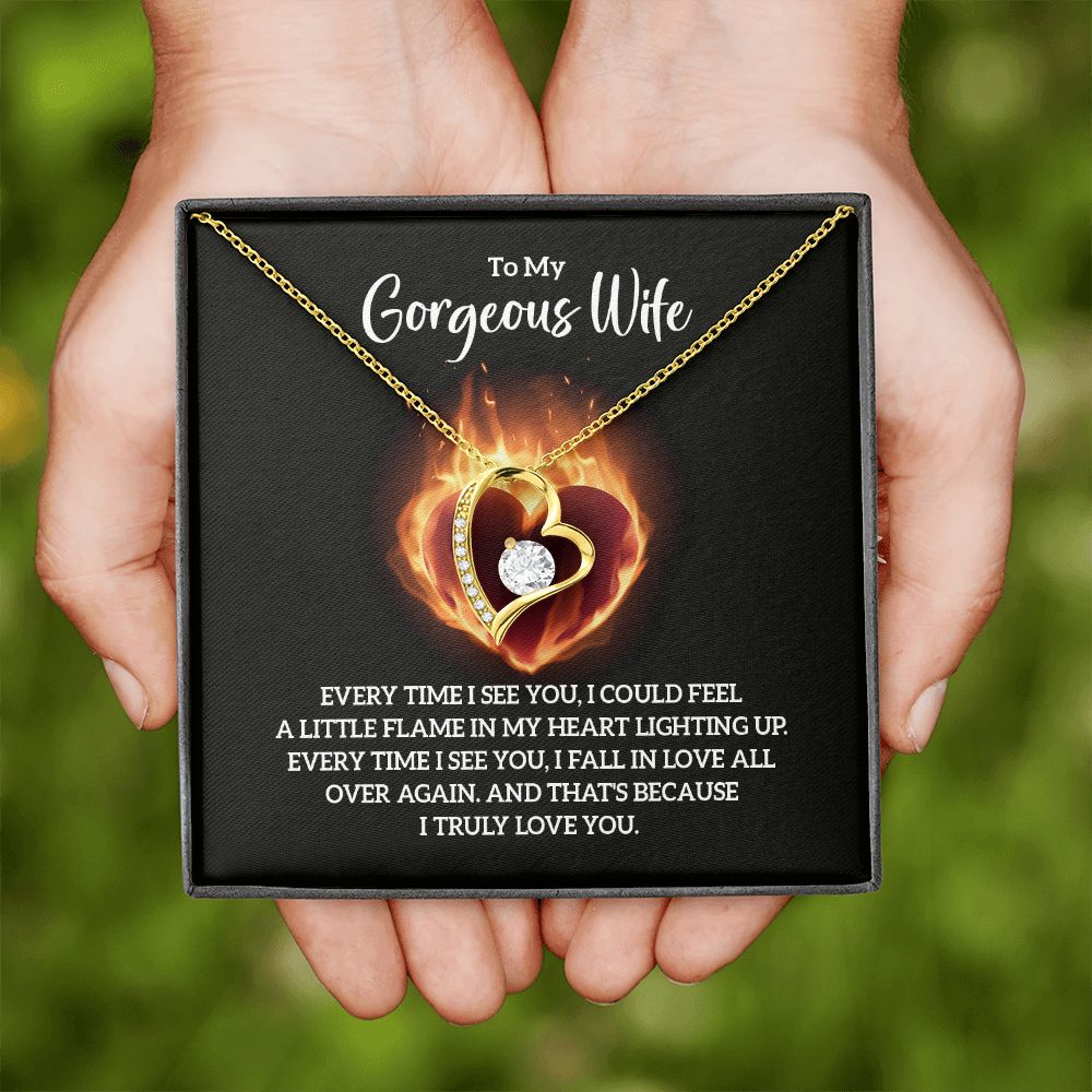 To My Wife Every Time I See You Forever Necklace w Message Card-Express Your Love Gifts