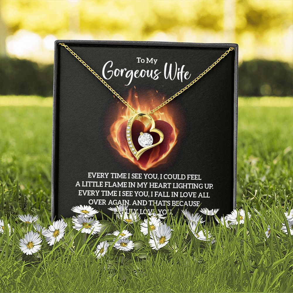 To My Wife Every Time I See You Forever Necklace w Message Card-Express Your Love Gifts