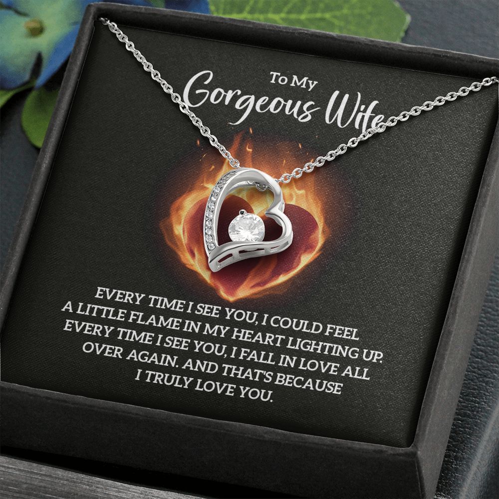 To My Wife Every Time I See You Forever Necklace w Message Card-Express Your Love Gifts