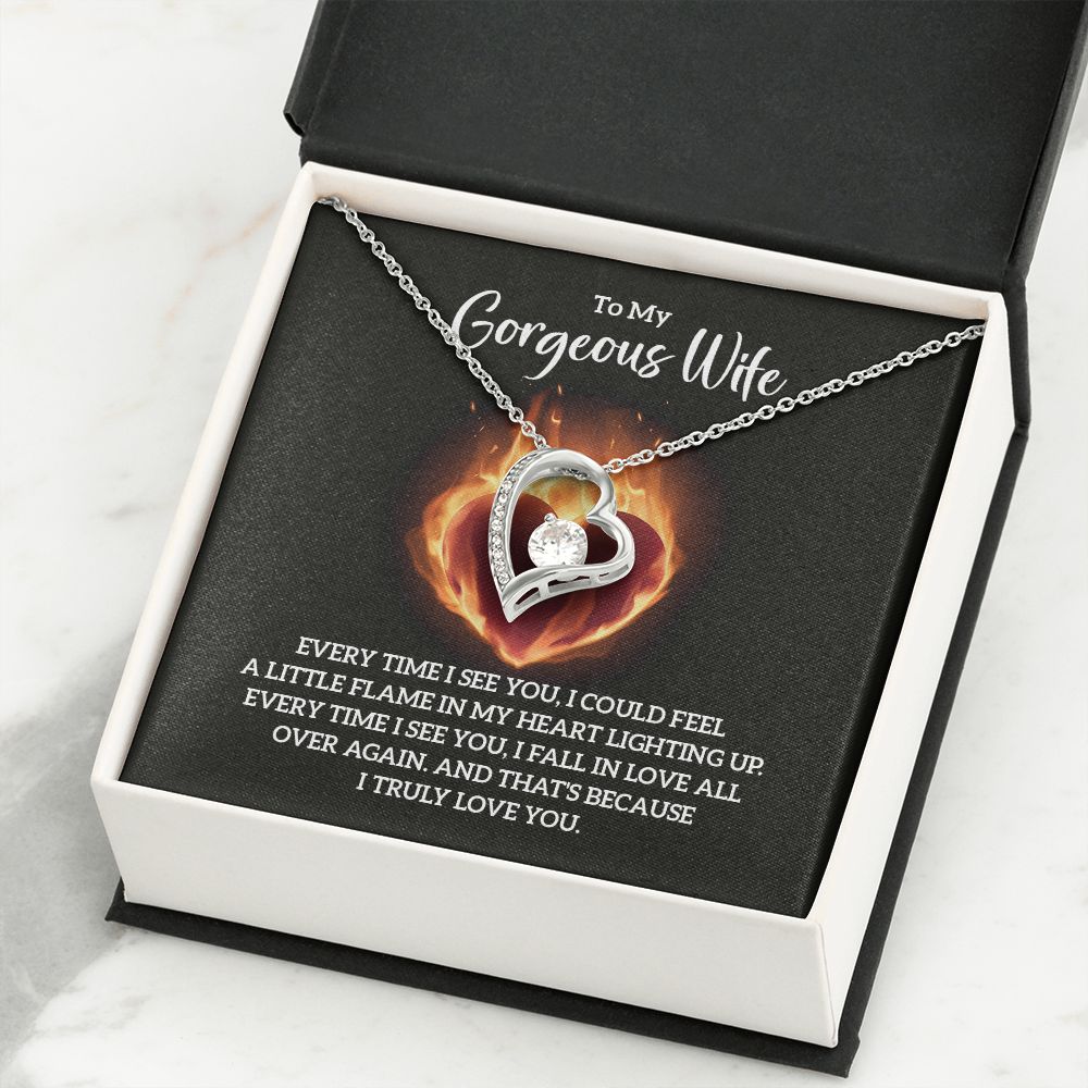To My Wife Every Time I See You Forever Necklace w Message Card-Express Your Love Gifts
