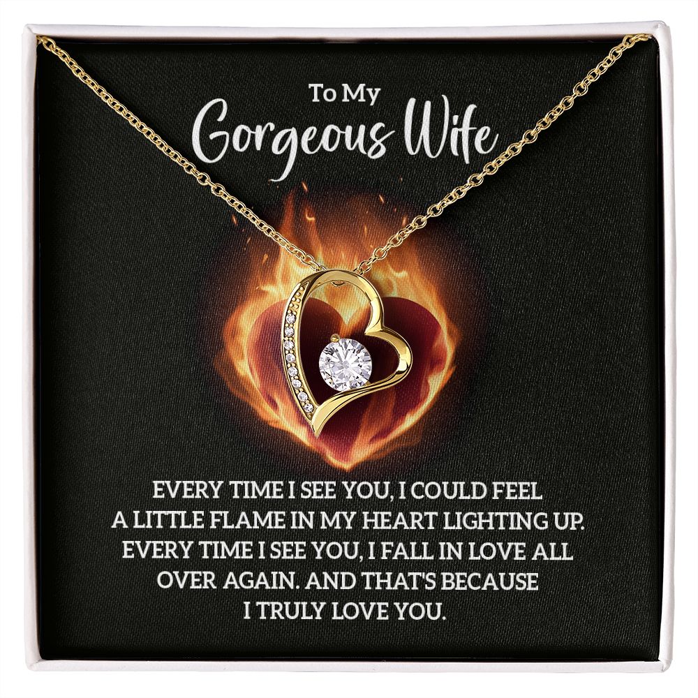 To My Wife Every Time I See You Forever Necklace w Message Card-Express Your Love Gifts