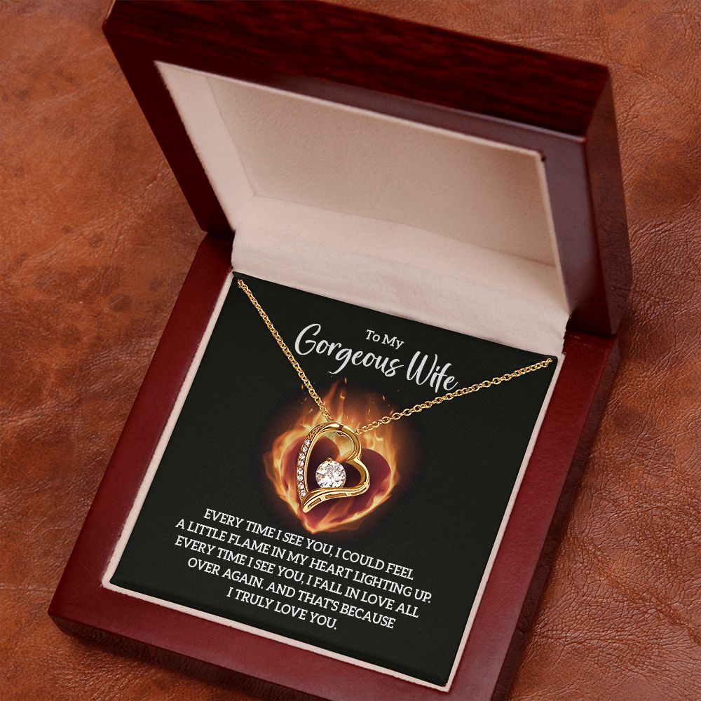 To My Wife Every Time I See You Forever Necklace w Message Card-Express Your Love Gifts