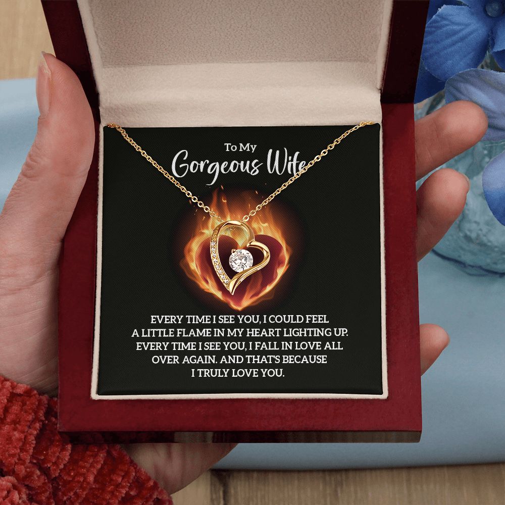 To My Wife Every Time I See You Forever Necklace w Message Card-Express Your Love Gifts