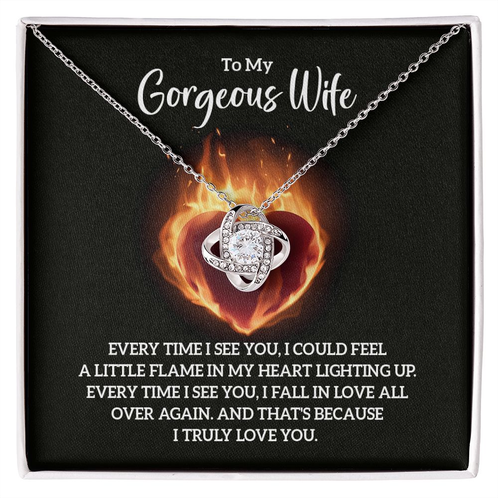 To My Wife Every Time I See You Infinity Knot Necklace Message Card-Express Your Love Gifts
