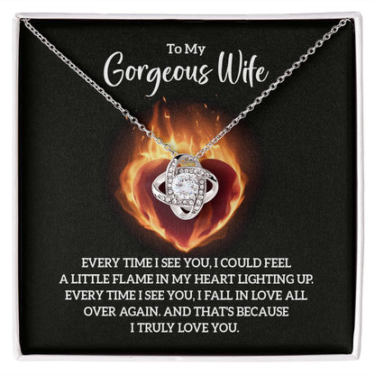 To My Wife Every Time I See You Infinity Knot Necklace Message Card-Express Your Love Gifts