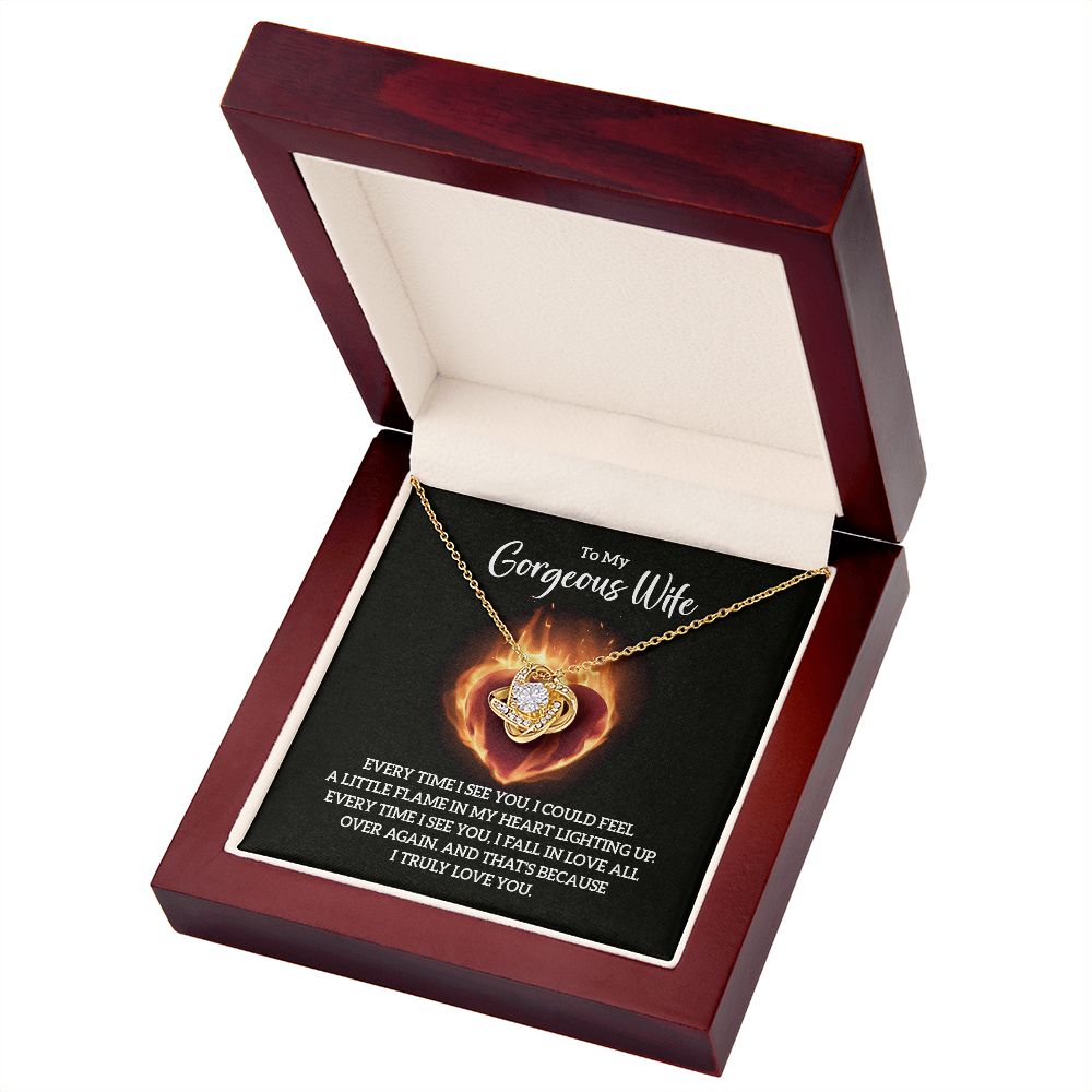 To My Wife Every Time I See You Infinity Knot Necklace Message Card-Express Your Love Gifts