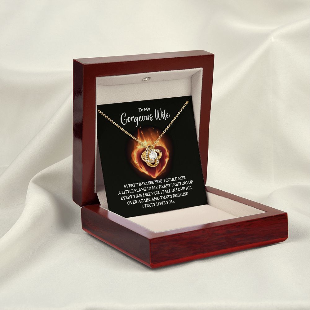 To My Wife Every Time I See You Infinity Knot Necklace Message Card-Express Your Love Gifts