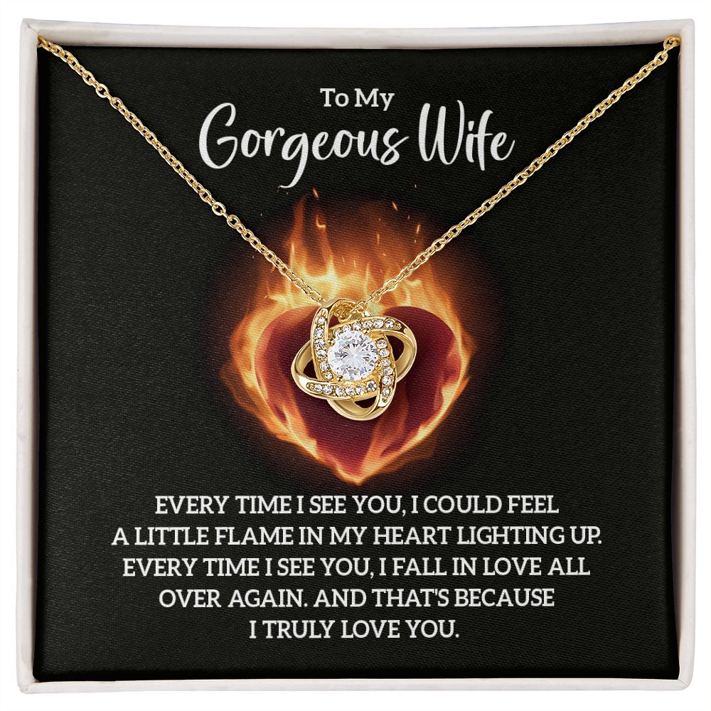 To My Wife Every Time I See You Infinity Knot Necklace Message Card-Express Your Love Gifts