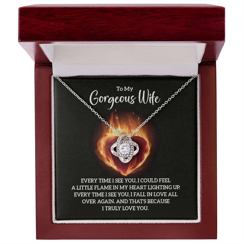 To My Wife Every Time I See You Infinity Knot Necklace Message Card-Express Your Love Gifts