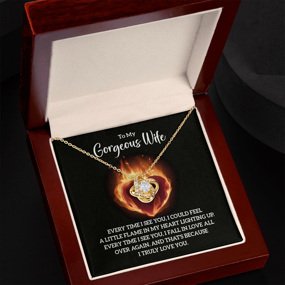 To My Wife Every Time I See You Infinity Knot Necklace Message Card-Express Your Love Gifts