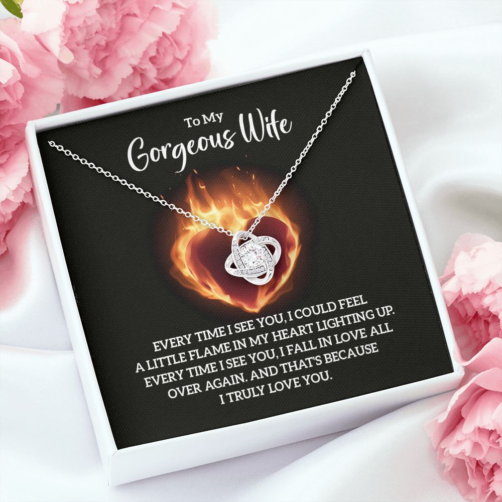 To My Wife Every Time I See You Infinity Knot Necklace Message Card-Express Your Love Gifts