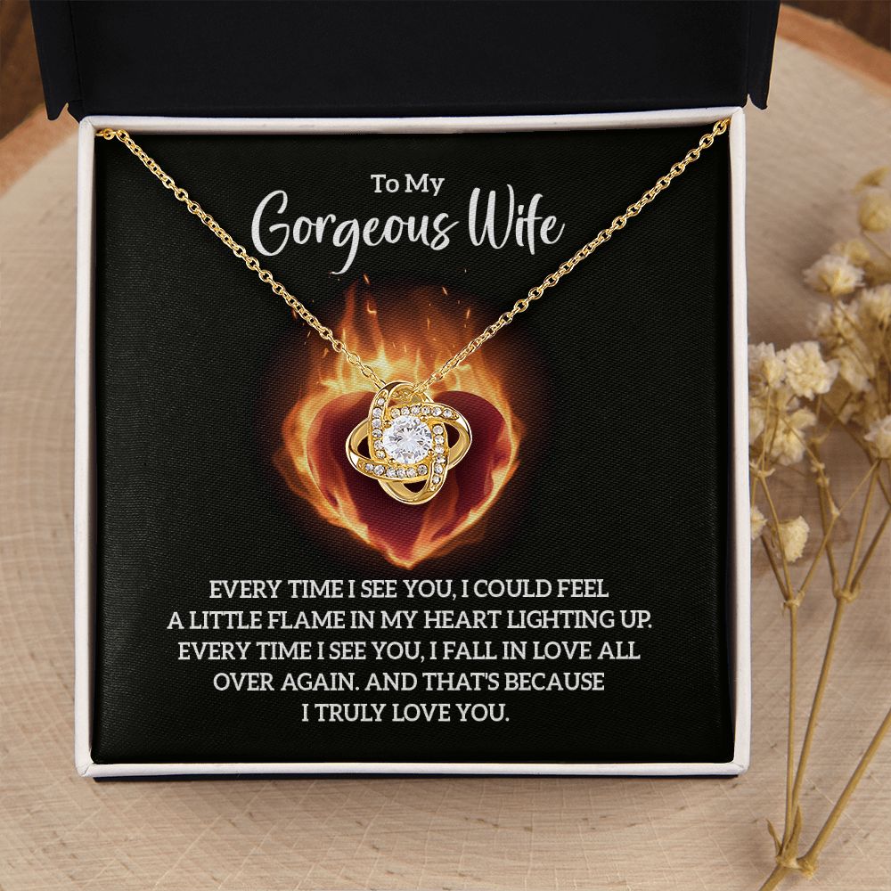 To My Wife Every Time I See You Infinity Knot Necklace Message Card-Express Your Love Gifts
