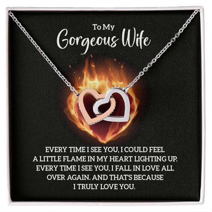 To My Wife Every Time I See You Inseparable Necklace-Express Your Love Gifts