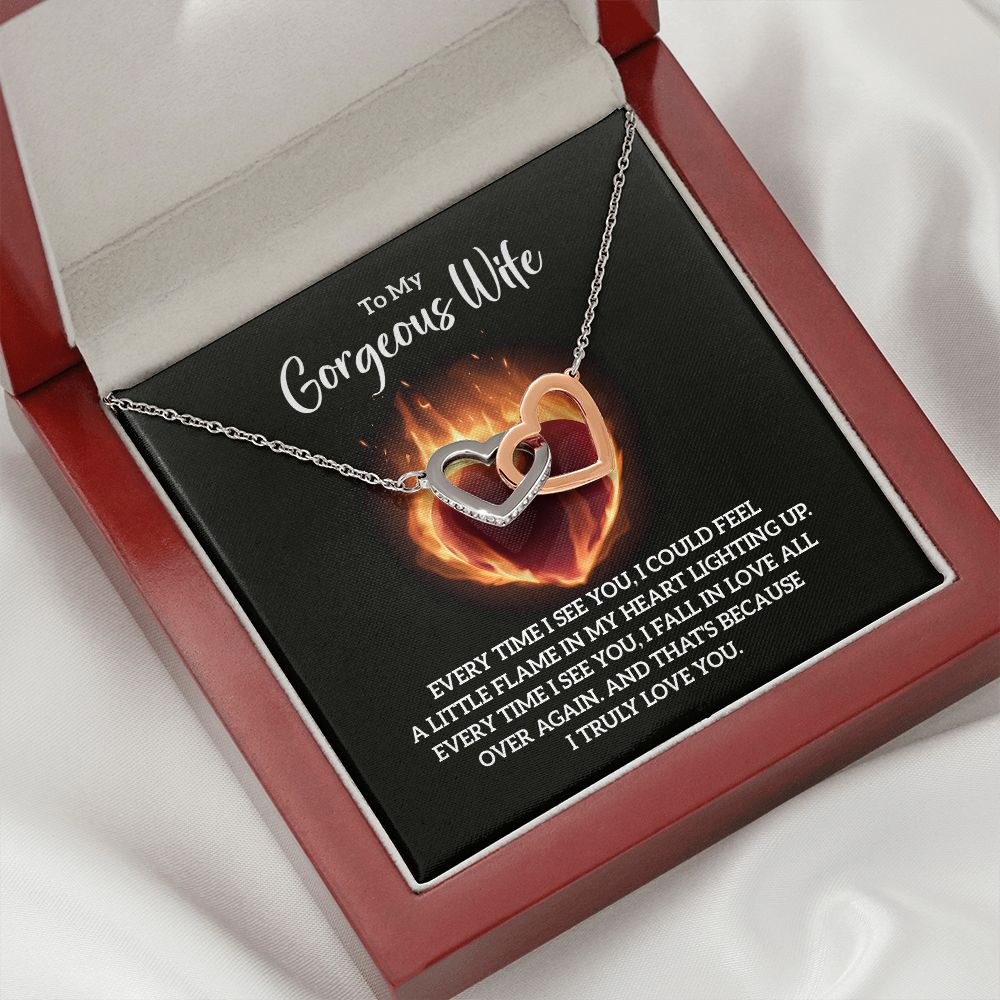 To My Wife Every Time I See You Inseparable Necklace-Express Your Love Gifts
