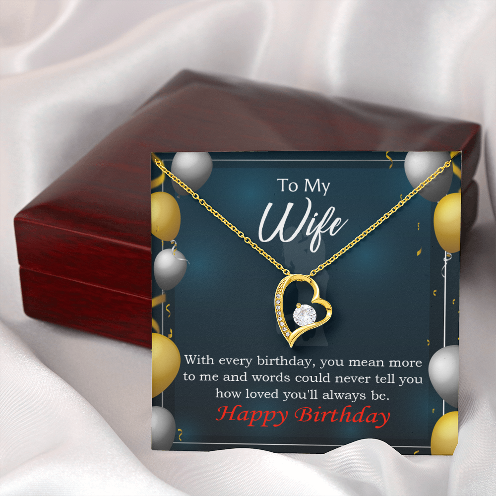 To My Wife Every You Mean More To Me Birthday Message Forever Necklace w Message Card-Express Your Love Gifts