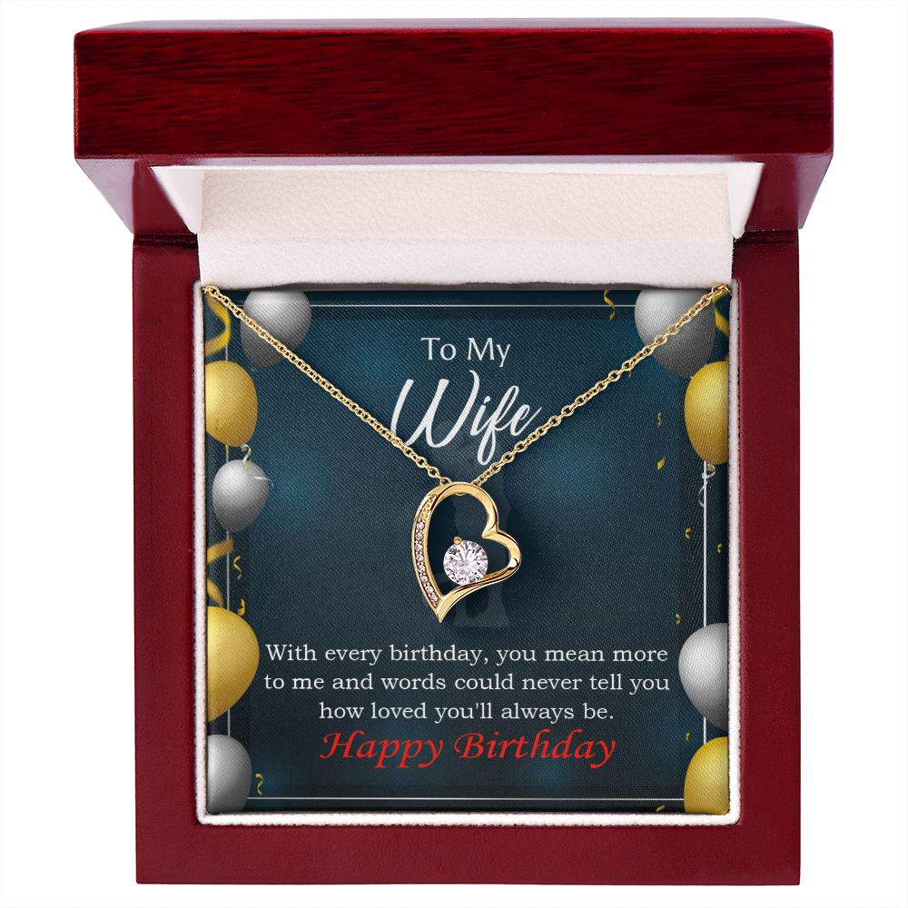 To My Wife Every You Mean More To Me Birthday Message Forever Necklace w Message Card-Express Your Love Gifts