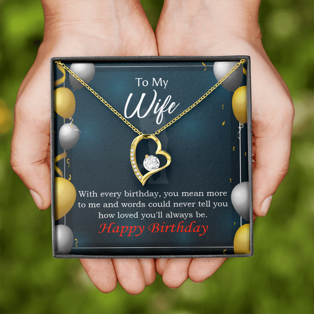 To My Wife Every You Mean More To Me Birthday Message Forever Necklace w Message Card-Express Your Love Gifts
