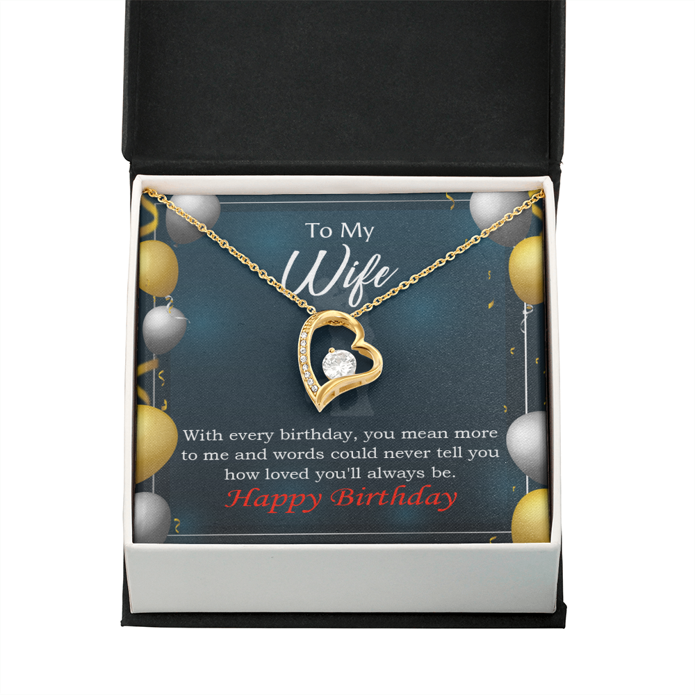 To My Wife Every You Mean More To Me Birthday Message Forever Necklace w Message Card-Express Your Love Gifts
