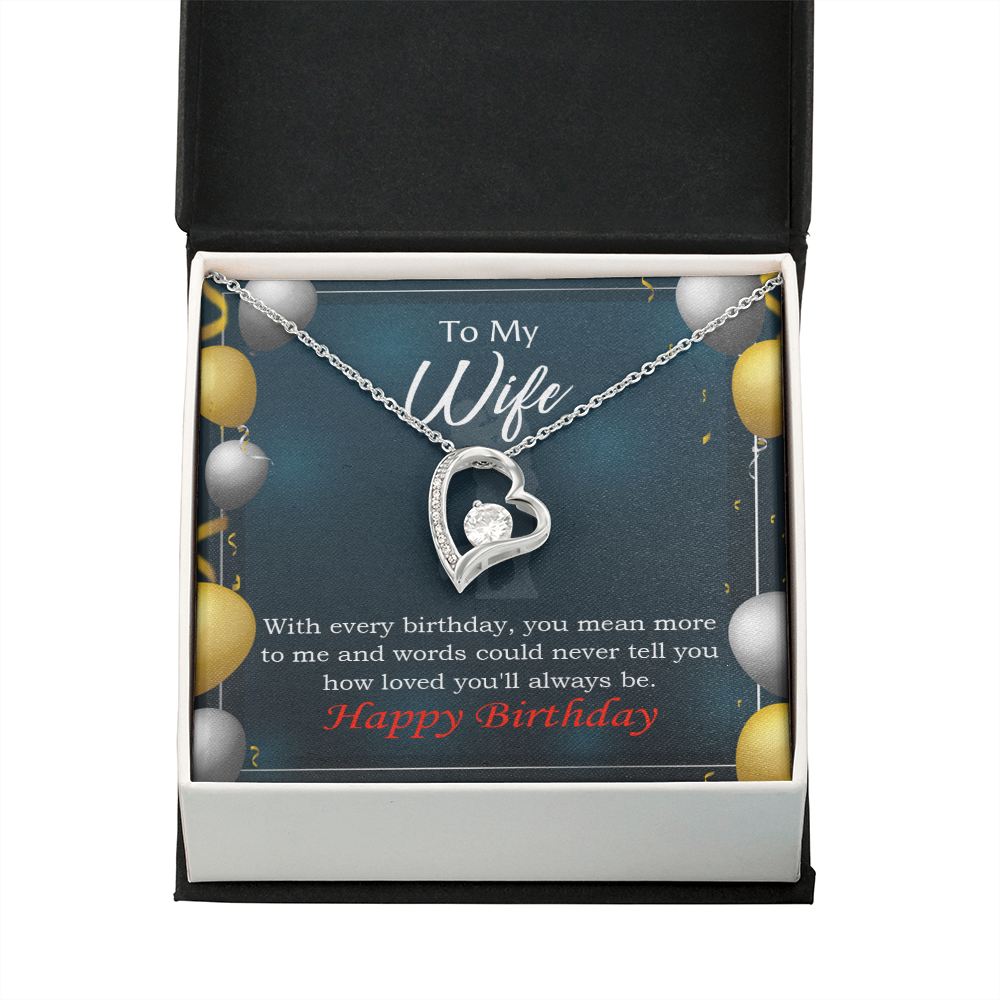To My Wife Every You Mean More To Me Birthday Message Forever Necklace w Message Card-Express Your Love Gifts