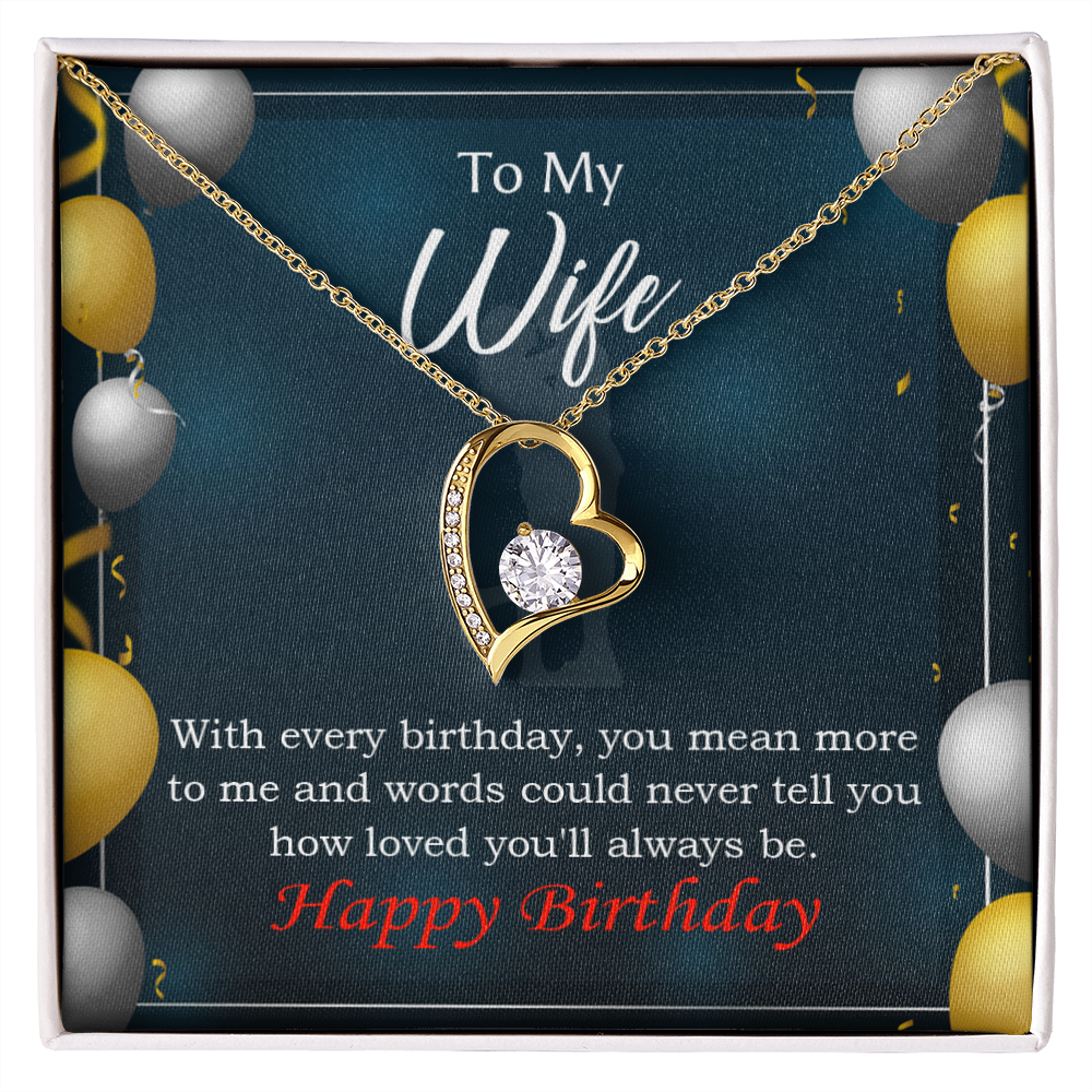 To My Wife Every You Mean More To Me Birthday Message Forever Necklace w Message Card-Express Your Love Gifts