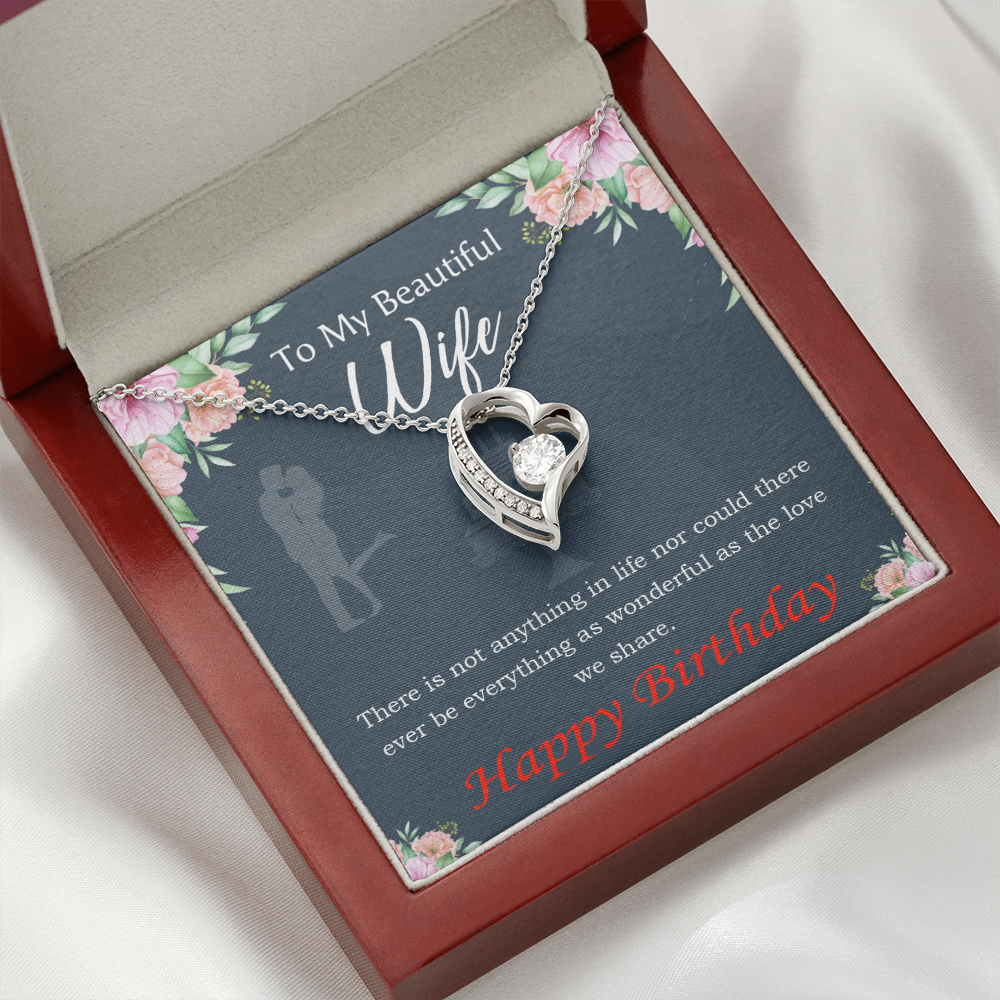To My Wife Everything is Wonderful Forever Birthday Message Necklace w Message Card-Express Your Love Gifts