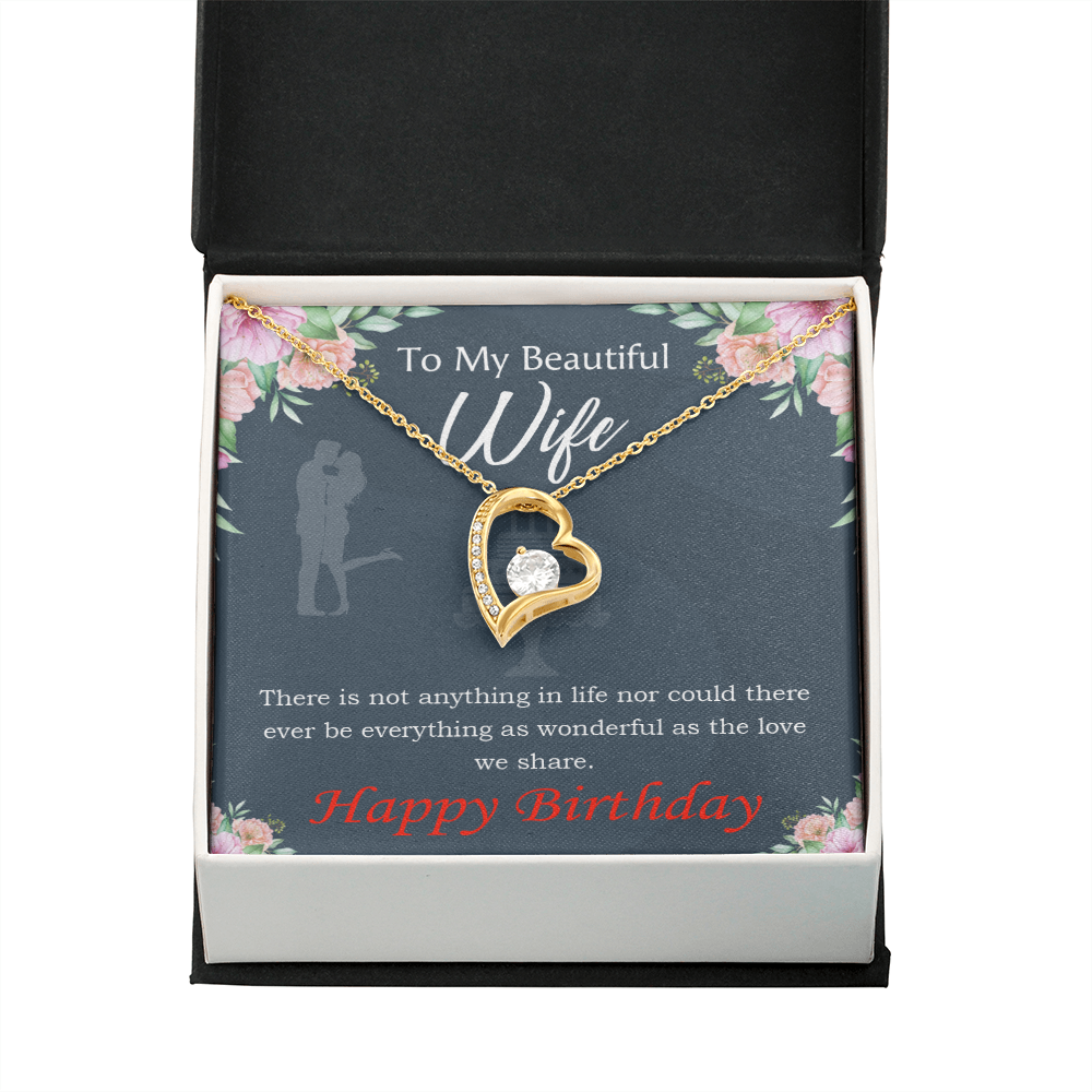 To My Wife Everything is Wonderful Forever Birthday Message Necklace w Message Card-Express Your Love Gifts