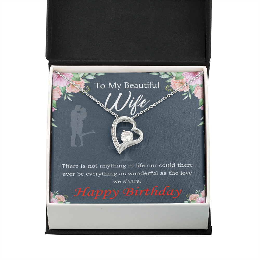 To My Wife Everything is Wonderful Forever Birthday Message Necklace w Message Card-Express Your Love Gifts