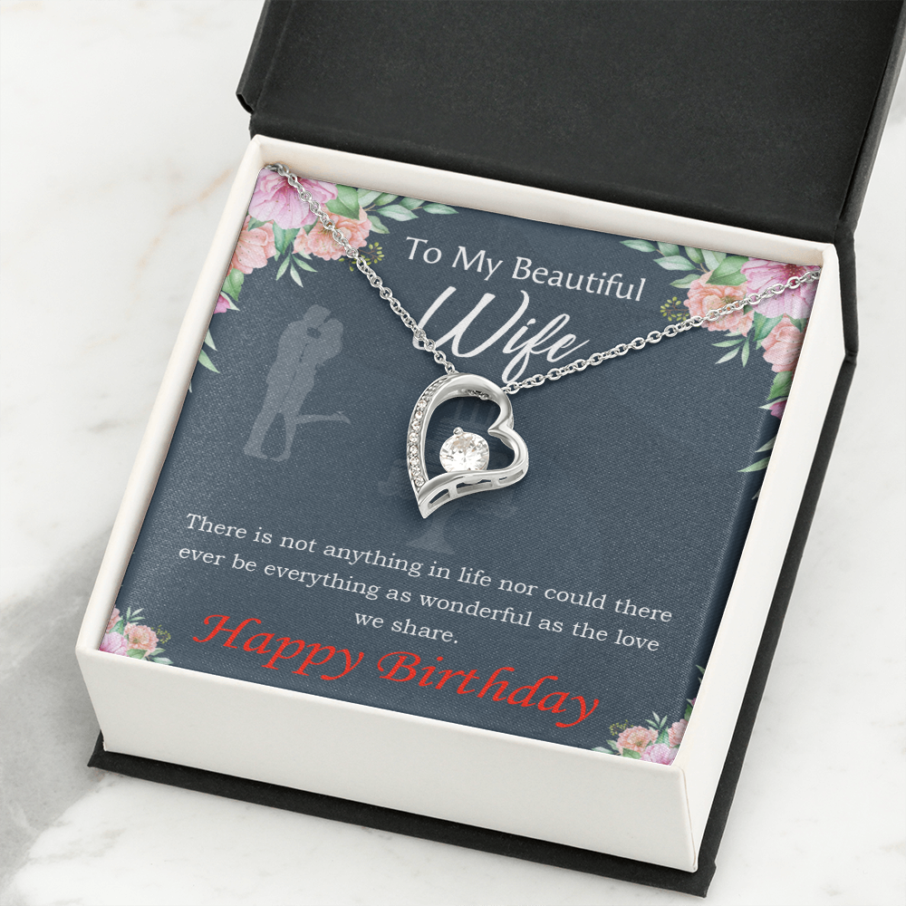 To My Wife Everything is Wonderful Forever Birthday Message Necklace w Message Card-Express Your Love Gifts