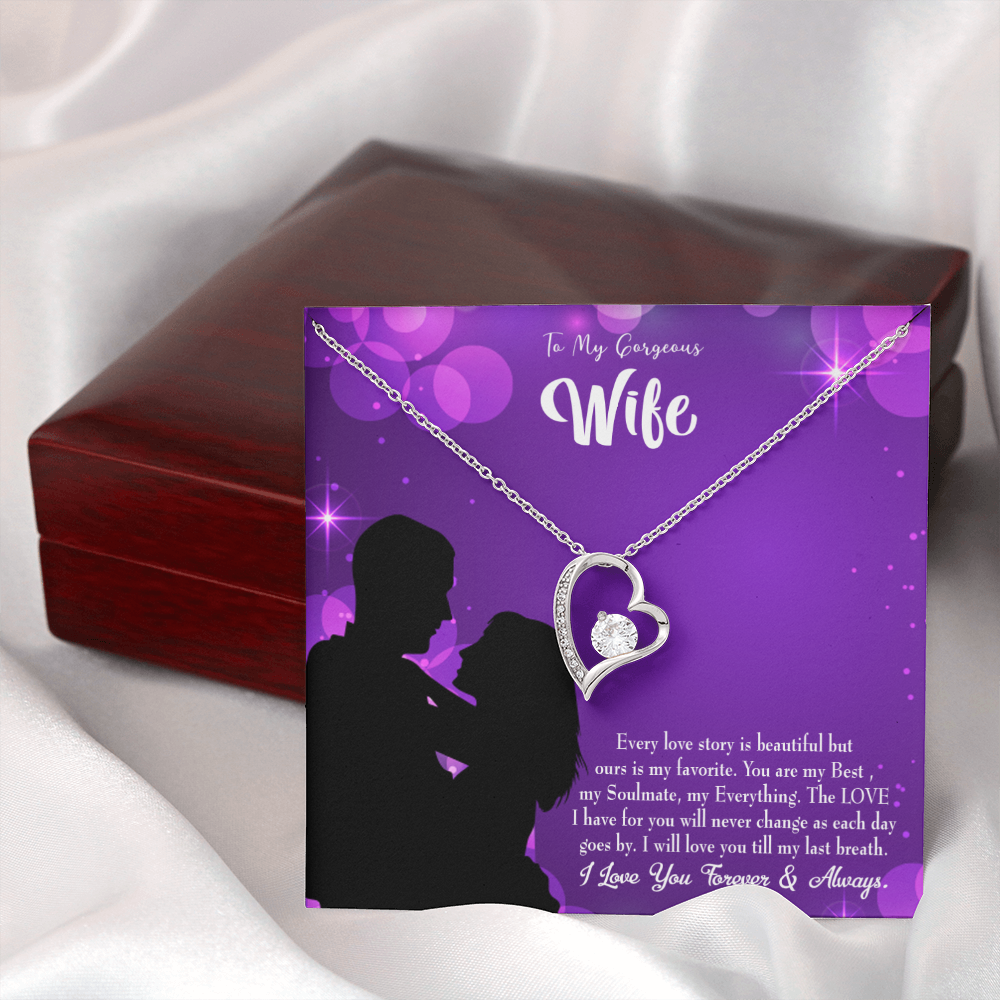 To My Wife Favorite Story Forever Necklace w Message Card-Express Your Love Gifts