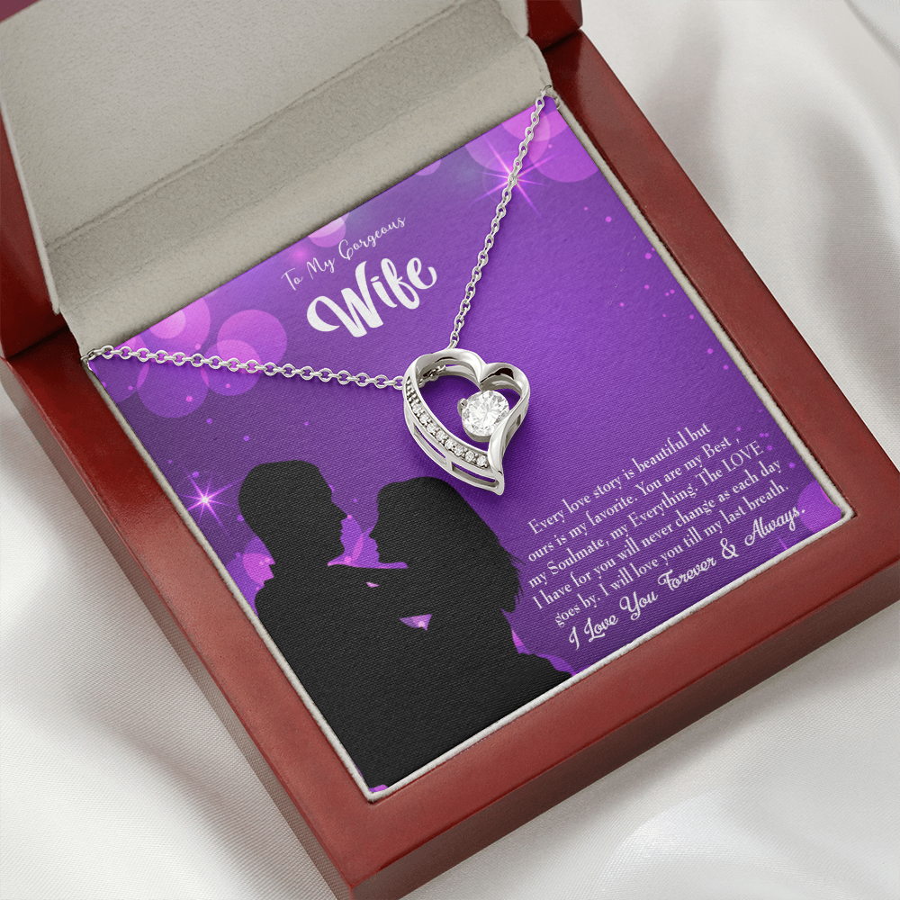 To My Wife Favorite Story Forever Necklace w Message Card-Express Your Love Gifts