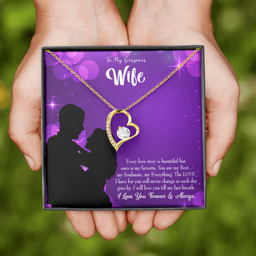To My Wife Favorite Story Forever Necklace w Message Card-Express Your Love Gifts