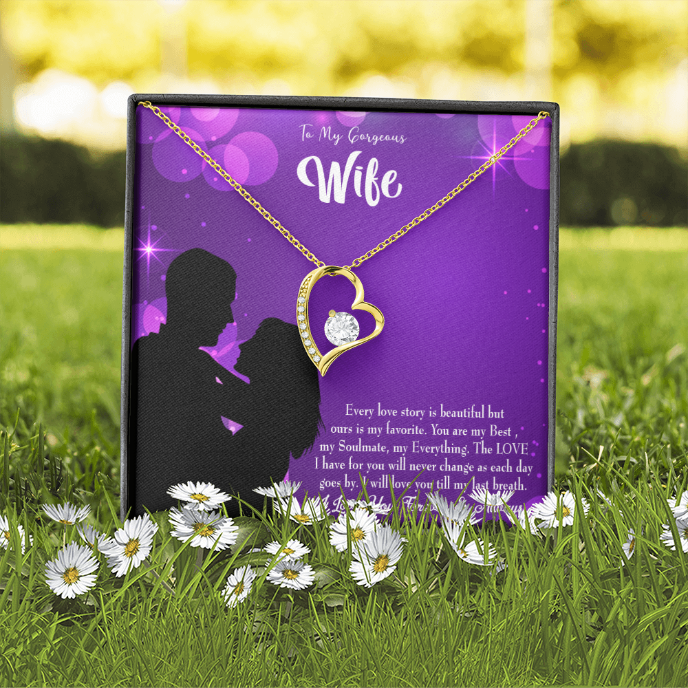 To My Wife Favorite Story Forever Necklace w Message Card-Express Your Love Gifts