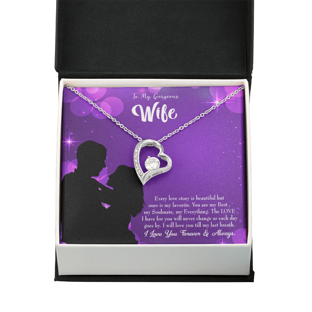 To My Wife Favorite Story Forever Necklace w Message Card-Express Your Love Gifts
