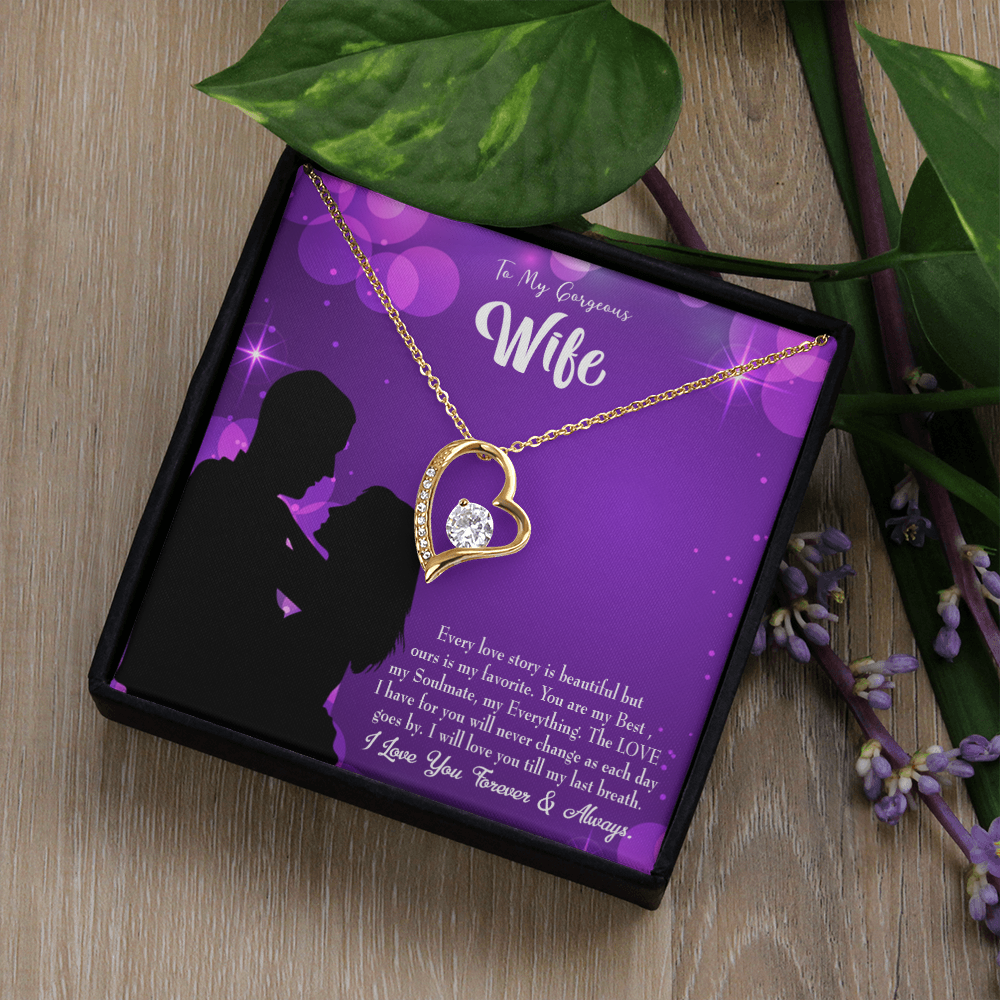 To My Wife Favorite Story Forever Necklace w Message Card-Express Your Love Gifts