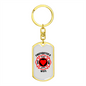 To My Wife Firefighter's Wife Keychain Stainless Steel or 18k Gold Dog Tag Keyring-Express Your Love Gifts