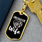 To My Wife Firefighter Wife Keychain Stainless Steel or 18k Gold Dog Tag Keyring-Express Your Love Gifts
