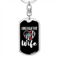 To My Wife Firefighter Wife Keychain Stainless Steel or 18k Gold Dog Tag Keyring-Express Your Love Gifts