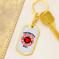 To My Wife Firefighter Wifey Keychain Stainless Steel or 18k Gold Dog Tag Keyring-Express Your Love Gifts