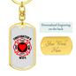 To My Wife Firefighter Wifey Keychain Stainless Steel or 18k Gold Dog Tag Keyring-Express Your Love Gifts