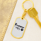 To My Wife Firefighter Wifey White Keychain Stainless Steel or 18k Gold Dog Tag Keyring-Express Your Love Gifts