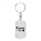 To My Wife Firefighter Wifey White Keychain Stainless Steel or 18k Gold Dog Tag Keyring-Express Your Love Gifts