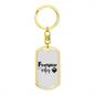To My Wife Firefighter Wifey White Keychain Stainless Steel or 18k Gold Dog Tag Keyring-Express Your Love Gifts