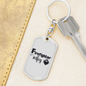 To My Wife Firefighter Wifey White Keychain Stainless Steel or 18k Gold Dog Tag Keyring-Express Your Love Gifts