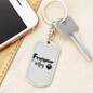 To My Wife Firefighter Wifey White Keychain Stainless Steel or 18k Gold Dog Tag Keyring-Express Your Love Gifts
