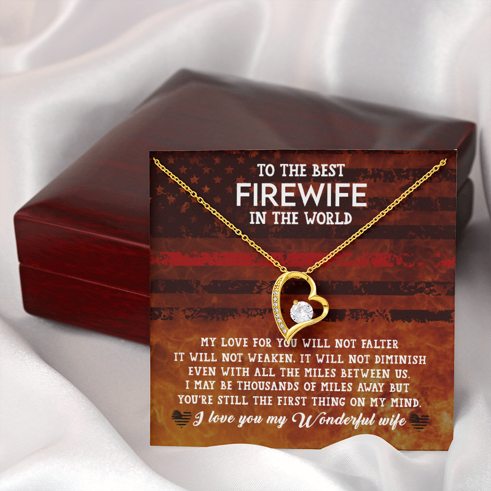 To My Wife Firewife Independence Day Forever Necklace w Message Card-Express Your Love Gifts