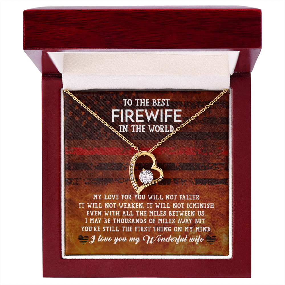 To My Wife Firewife Independence Day Forever Necklace w Message Card-Express Your Love Gifts