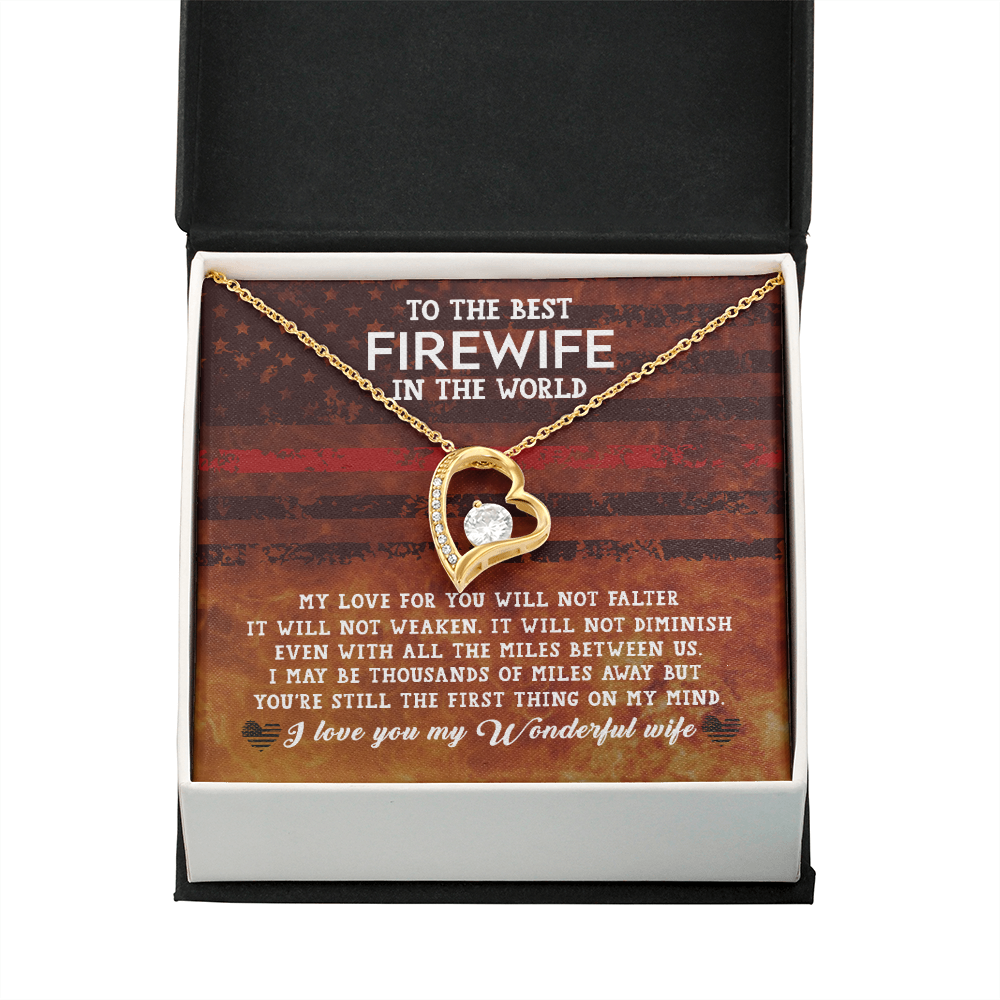 To My Wife Firewife Independence Day Forever Necklace w Message Card-Express Your Love Gifts
